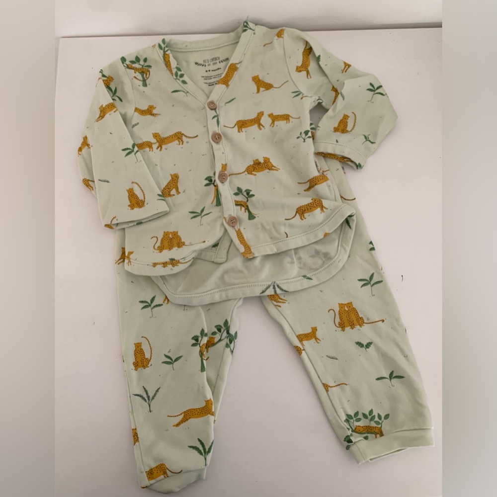 Red Caribou two piece set - 6-9 months